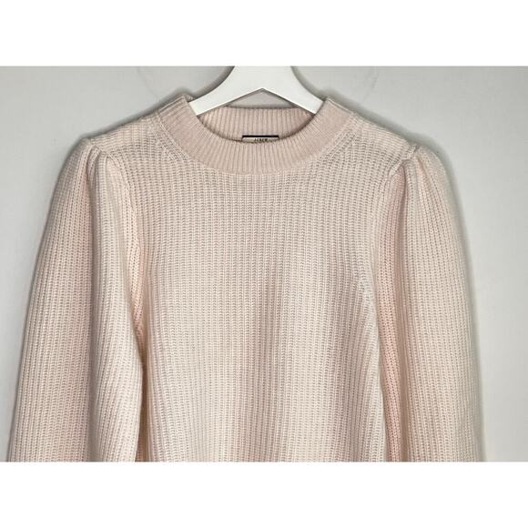J. Crew 100% Cashmere Balloon Sleeve Crew Neck Knit Pullover Sweater Beige S - Picture 2 of 7